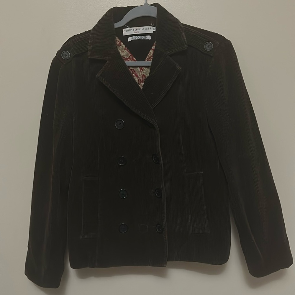 Tommy Hilfiger Women’s Brown Corduroy Blazer Jacket Size Large